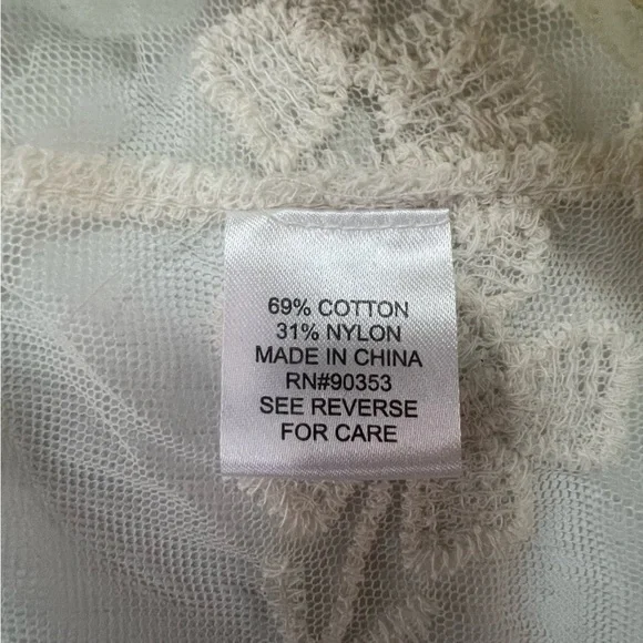 Rebellion Again Mesh & Floral Embroidery Open Cardigan Bed Jacket L - Picture 8 of 8